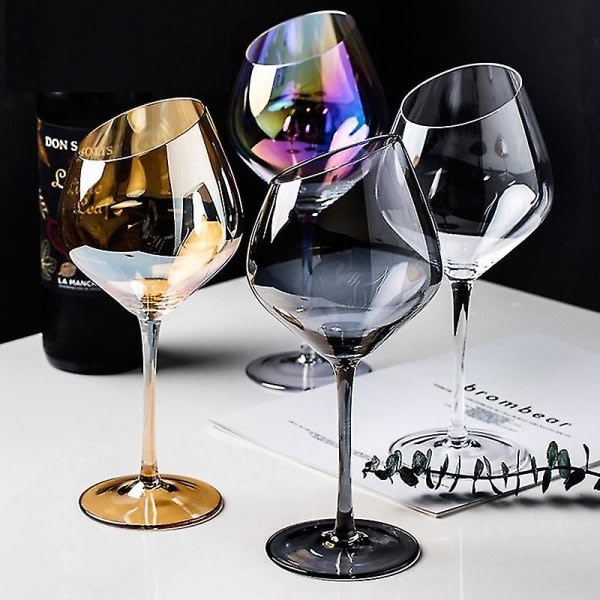 Creative Red Wine Champagne Glas Blyfritt Glas Transparent Smoke Grå Bärnstensfärgad Glas Färgglad Färgglada 570ML