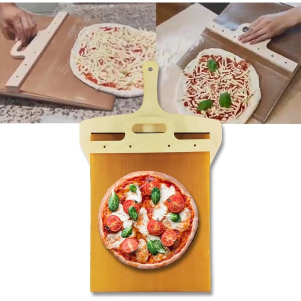 Sliding Pizza Peel - Pala Pizza Scorrevole, Pizza Peel That Transfers Pizza Perfectl, Pizza Pagaj med Håndtag, Pizza Spatel Pagaj A