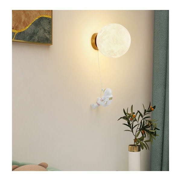 Moon vägglampa för barnrum modern, trefärgad LED-lampa diameter 15cm