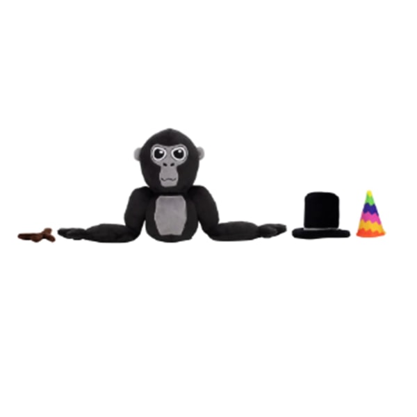 Gorilla Tag Plysj Plysj, Gorilla Tag Monke Plysj Dukke Leker, Monke Plysj Barn Bursdagsfest Favor Foretrukket gave til bursdag svart