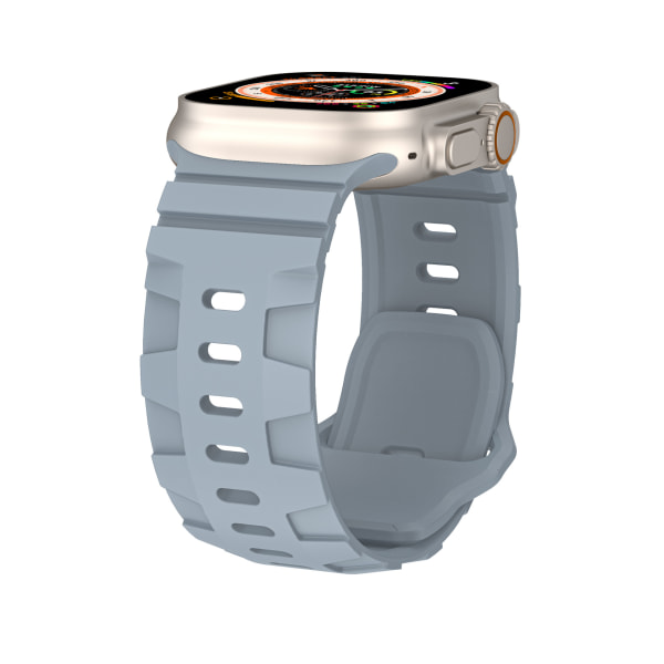 Sportarmbånd kompatibel med Apple Watch Ultra armbånd 42 mm-49mm, for menn, silikon, vanntette bånd for Apple Watch 8 SE 7 6 5 4 3 Ultra Widened version - blue gray 42/44/45/49mm universal