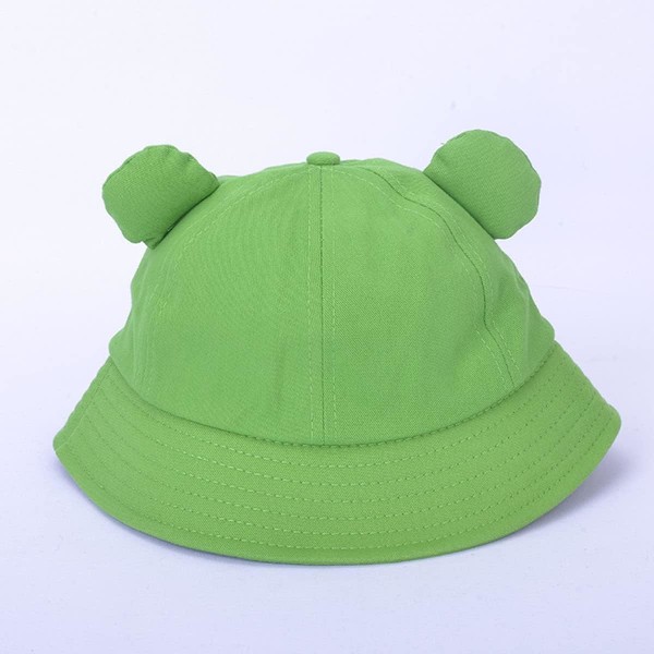 Groda solhatt, groda bucket hat herr fiskehatt dam bucket hats för kvinnor herrhattar sommarmössa Grön Green L