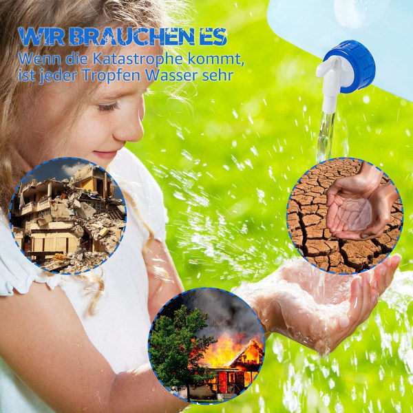 Richeer 4-pack hopfällbara vattenbehållare 10L/20L Flexibel vattenbehållare Hopfällbar vattenbehållare BPA-fri för utomhuscamping