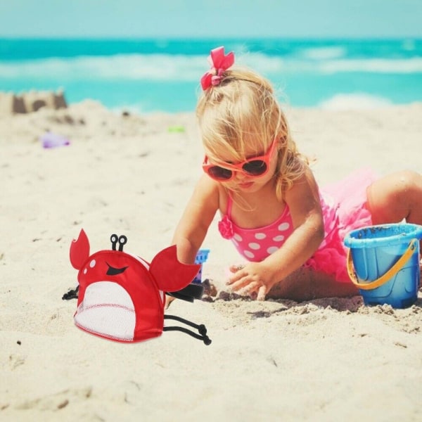 Barns krabba strandväska Pool Shell Vacation Bag Används för att fånga skal Shell Collection Bag Shell Collection Bag Dragkedja Beach Bag Pink One size fits all