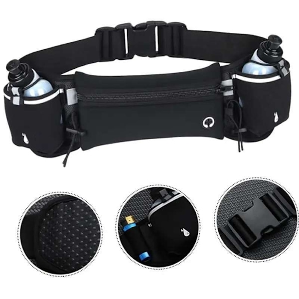 Running Belt with Bottles - Optimal Hydration for Active Black Black Black Svart