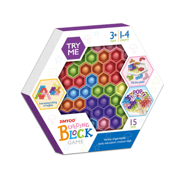 Tetris byggeklosser tangram puslespill pedagogisk brettspill stressavlastningsleketøy Blue