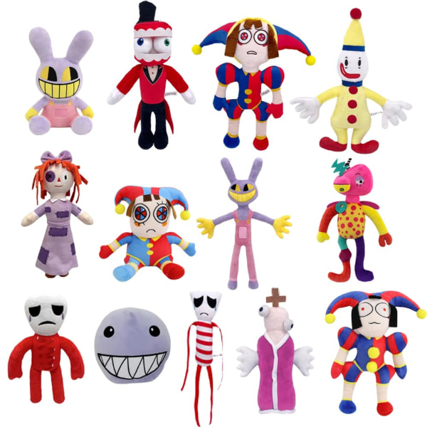 Digital Circus Plush, Cute Amazing Pomni og Jax Plushies Legetøj til fans, Blød udstoppet dyrefigurdukke til boligindretning D