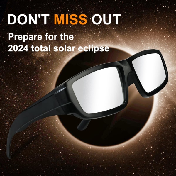Solförmörkelseglasögon AAS-godkända 2024 - ISO CE-certifierade, hållbara plastförmörkelseglasögon för direkt solvisning 1pc