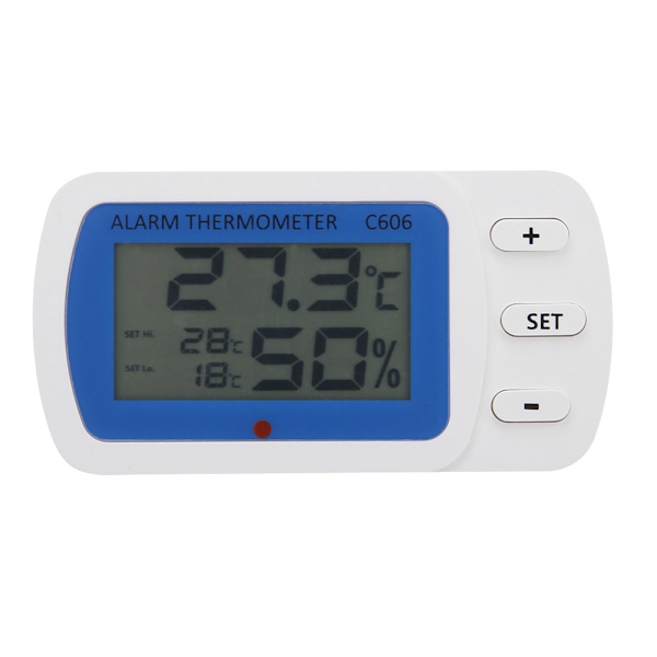Digital LCD Kylskåpstermometer, Valbart Inomhus- och Utomhusläge, Vattentät Kylskåpstermometer med Övertemperaturlarmfunktion
