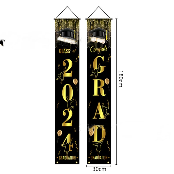 Graduationsbanner, Graduation Decorations Class of 2024, Hängande Grattis-banner/Grattis Gradbanner för dörr och veranda, Graduation Party Deco P1