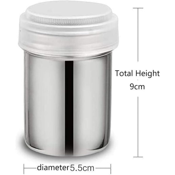 2 kpl Tomusokeri Suola Sirotin, 200 ml Ruostumaton Teräs Suklaasirotin Tomusokeri Suola Kaakao Jauho Kahvi Siivilät Keittiöaskarteluun 2 kpl