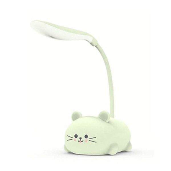 LED-pöytälamppu sarjakuva söpö kissa yölamppu vihreä grön