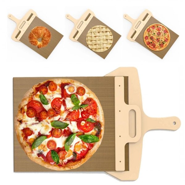 Pizza Smart Slider, Sliding Magic Pizza Peel Slider, Pizza Paddel med handtag - Sliding Pizza Shovel Slide