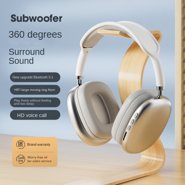Langattomat P9- Bluetooth kuulokkeet: Over-Ear Music Headset Deep Bass -kuulokkeilla blå