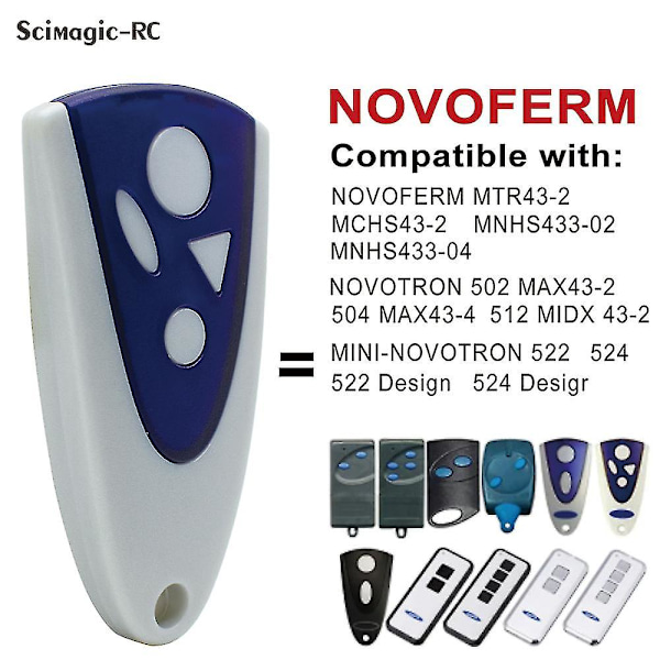 Novoferm Novotron 502 Max43-2 504 Max43-4 512 Mix 43-2 Kaukosäädin Garagille Mtr43-2 Mchs43-2 Mnhs433-02 Mnhs433-04 Uusi Style3 Style3 Style3