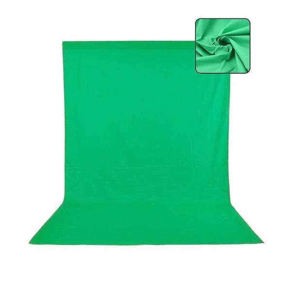 Fotostudie Baggrund Grøn Hvid Sort skærm Chromakey 1,6 m bred baggrund Grøn 1 6  2 M