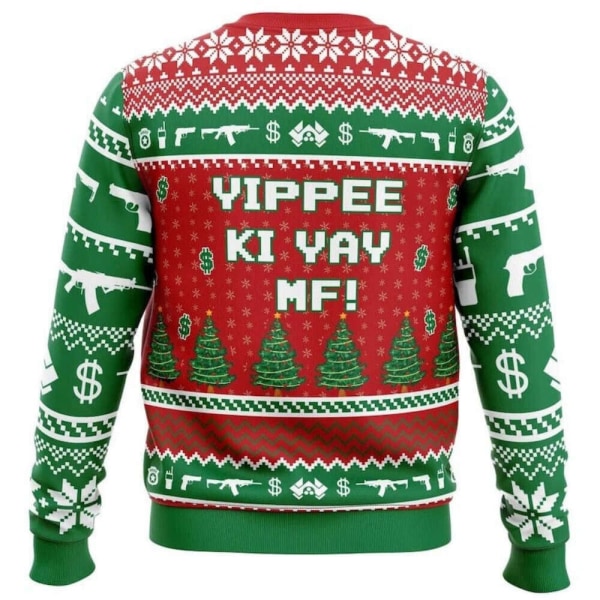 Hans Gruber Fall Nakatomi Plaza Die Hard Ugly Christmas Sweater Present Jultomten Pullover Herr 3d 2XL