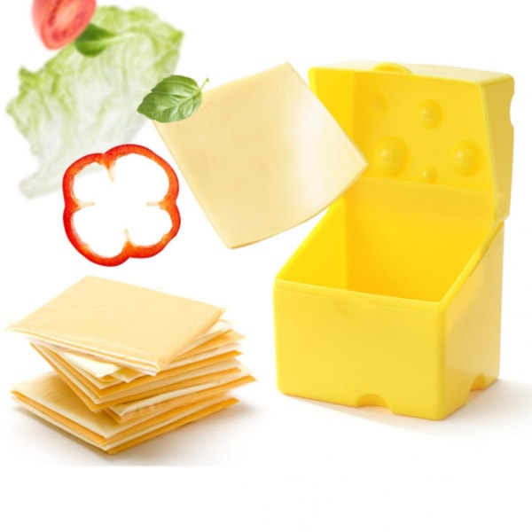 Förvaringsbehållare för skivad ost, skivhållare för ost, förvaringslåda för ostskivor av smörblock i plast med lucka