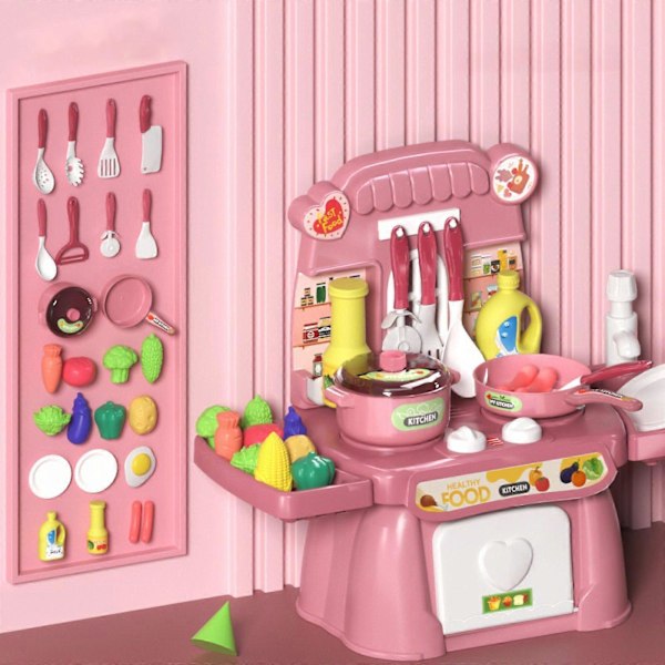 Barnleksaker Lek Kök Leksaksset Simulerad Matlagning Flicka Baby Bestick Bord