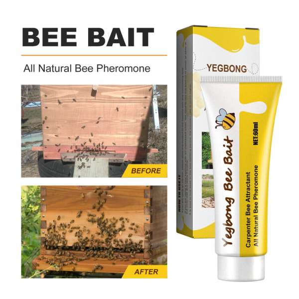 60 ml honungsbiattraherande medel, Carpenter Bee svärm lockbete, svärm locka, helt naturliga ingredienser biodlingsmaterial, locka honungsbi svärmar