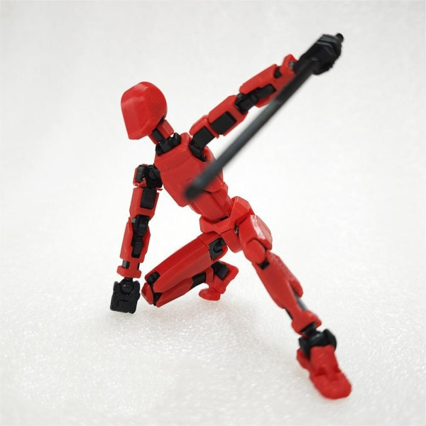 T13 Action Figur Titan 13 Action Figur Robot Action Figure3D Printet Action Red and black model (13cm)