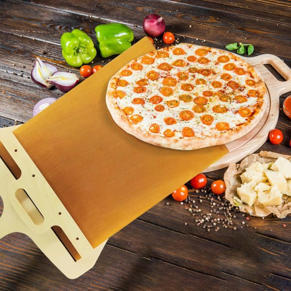 Sliding Pizza Peel - 2024 Nyaste non-stick Pala Pizza Scorrevole, Super Pizza Peel Enkel överföring för pizzadeg, M 1 st