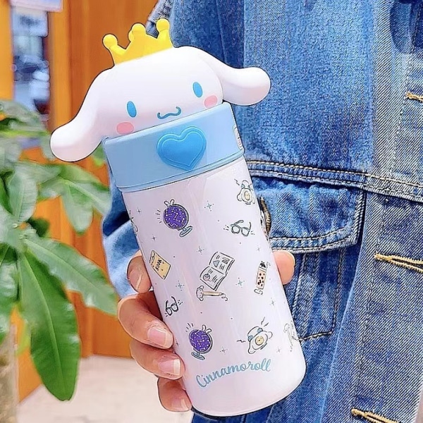 Sanrio Pom Pom Purin ruostumattomasta teräksestä eristetty vesipullo 350 ml iso korvakoira