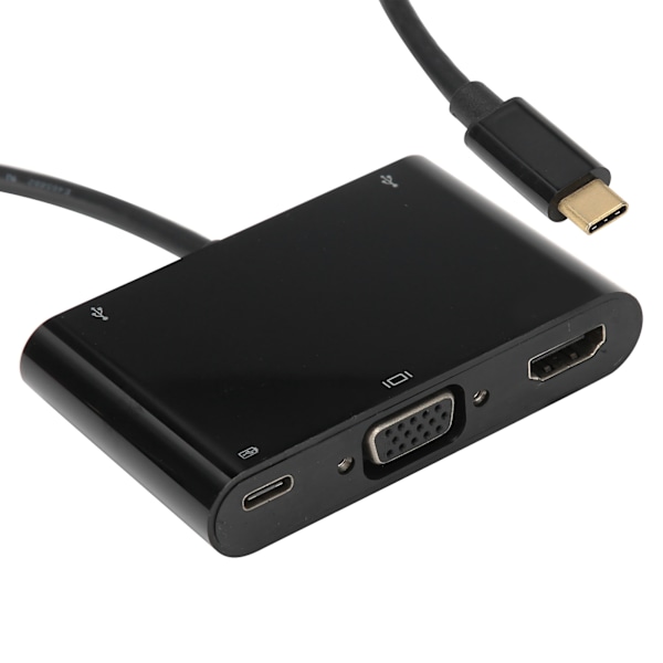 5-i-1-adapter Multiport USB3.1 Type-C til VGA/HDMI/2 x USB Hub A0307 Computertilbehør