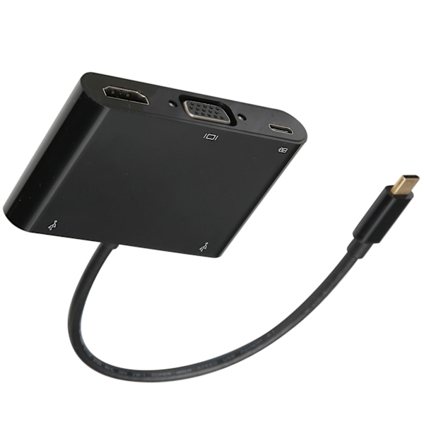 5-i-1-adapter Multiport USB3.1 Type-C til VGA/HDMI/2 x USB Hub A0307 Computertilbehør