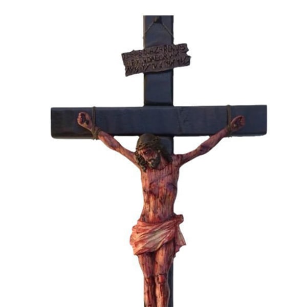 Realistiskt krucifix Kristus sår för meditation, väggkors, husaltare, katolsk gåva, blodigt krucifix, passionskrucifix