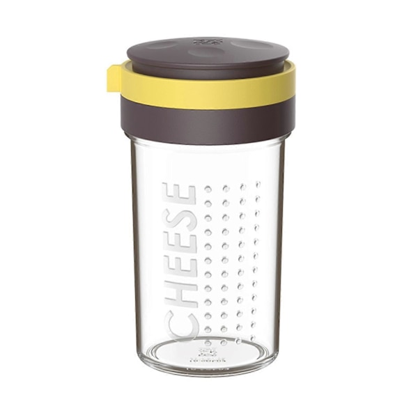 Grated Cheese Shaker Clear Glass Spice Jar Kitchen Container with Lid for Spice Salt Cocoa Brown-380ml