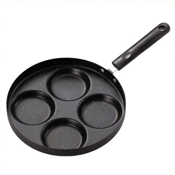 Fyra-koppars äggpanna, Maifan sten non-stick panna, multifunktionell omelettpanna, kompatibel med alla värmekällor