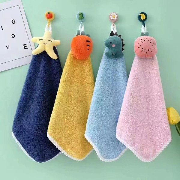 Håndklær for barn Barnehåndkle Guttehåndklesett med hengerløkke Ansiktshåndklær Mikrofiber med Hangin