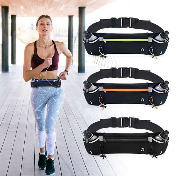 Running Belt with Bottles - Optimal Hydration for Active Black Black Black Svart