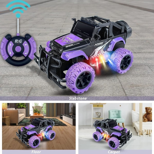 Ynybusi fjärrstyrd bil RC racingbilar, 1:20 skala fjärrkontroll monstertruck, 2,4 GHz LED-ljus terränghjulsdrivna bilar, leksaksbilar för barn pojkar Rosa