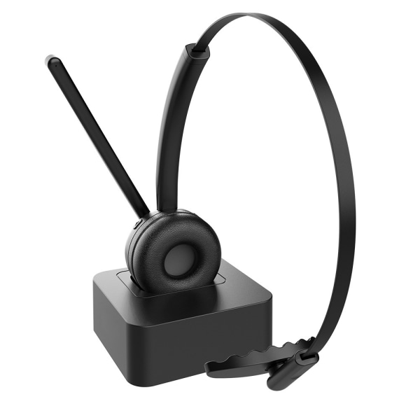 Bluetooth headset med mikrofon, Trucker Bluetooth headset med brusreducering & mute-knapp, trådlösa on-ear-hörlurar 200 timmars arbetstid, fo black