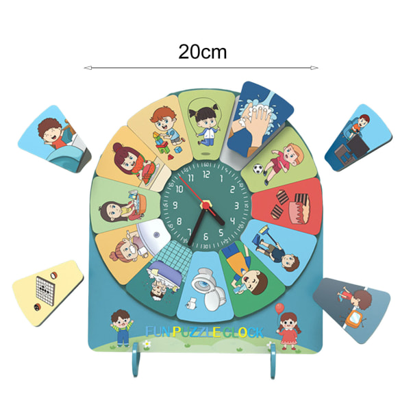 1 set kellolelu kirkkaasti printed tee-se-itse lasten matematiikka puinen kellolelu koristeellinen 1 ST