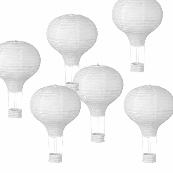 Varmluftsballong papperslyktor Dekorativ ballonglampskärm Set Vit för bröllopsfirande Födelsedagsfest Skolfest Th Stk.