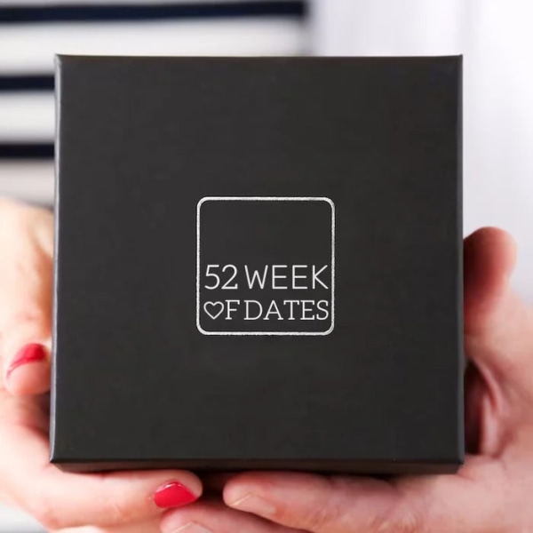 52 veckors datum | Box of Date Night Idéer, Par Date Night Idéer, Julklappar för par, Alla hjärtans dag present 1 set