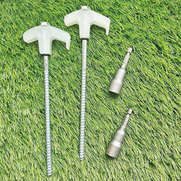 8 tum skruv i tältpinnar Vindtät höghållfast tältspik för utomhuscamping Grön Green 4pcs