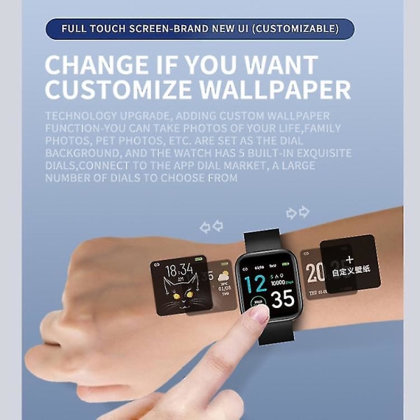 X21 1,3 tums hel pekskärm Smart armband Watch Klocka Vit