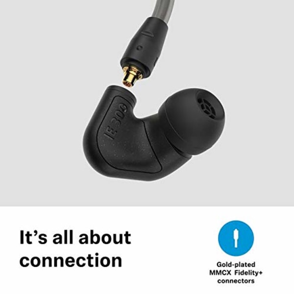 Sennheiser Consumer Audio IE 300 in-ear Audiophile kuulokkeet - Ääneneristys XWB-muuntimilla tasapainoiseen äänentoistoon, irrotettava kaapeli Flexillä Svart