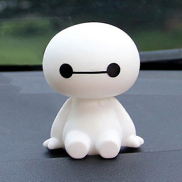 Utan base sød Baymax rystende hoved dukke med base 360 graders roterbart hoved vinyl bobblehead z192