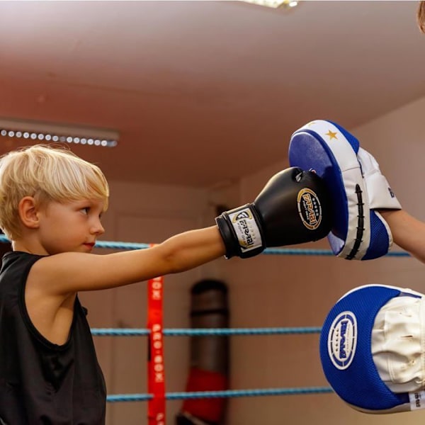 Boksehandsker - Farabi Sports - 6 OZ - Syntetisk læder - Sort - Børn Sort Svart 6 oz