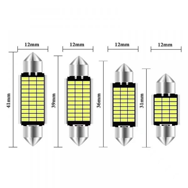 8st LED innerbelysning för bil interiör LED, Canbus felfri innerbelysning bil, plug and play, bil LED glödlampa s 39 MM