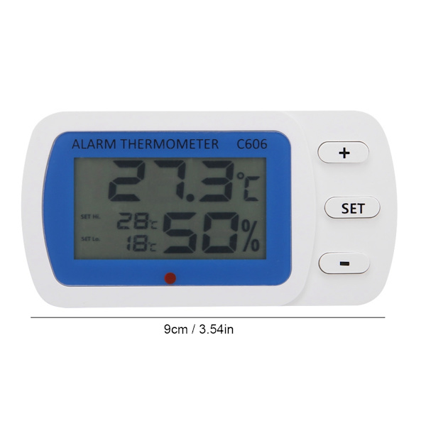 Digital LCD Kylskåpstermometer, Valbart Inomhus- och Utomhusläge, Vattentät Kylskåpstermometer med Övertemperaturlarmfunktion