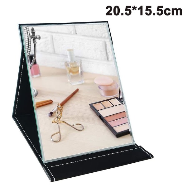Bärbar hopfällbar sminkspegel med kosmetiskt skrivbord stående för resor, toalettbord, rumsinredning, skönhetspresenter