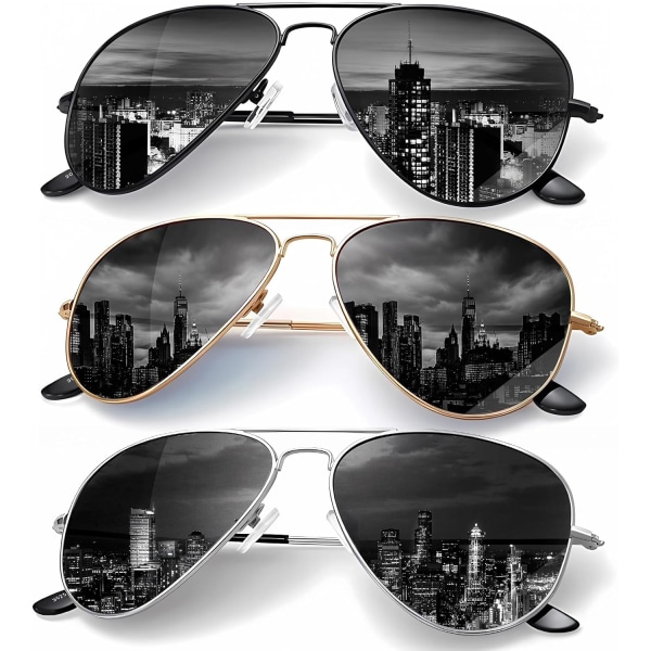 Klassiska Aviator Solglasögon för män Kvinnor Körning Solglasögon Polariserad Lens UV-blockering