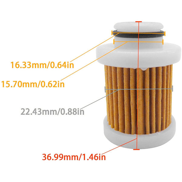 (Specialerbjudande) 2 st 6D8-WS24A-00 Bränslefilter för Yamaha F50-F115 Utombordsmotor 40-115hk 30hk-115hk 4-taktsfilter 6D8-24563-00-00