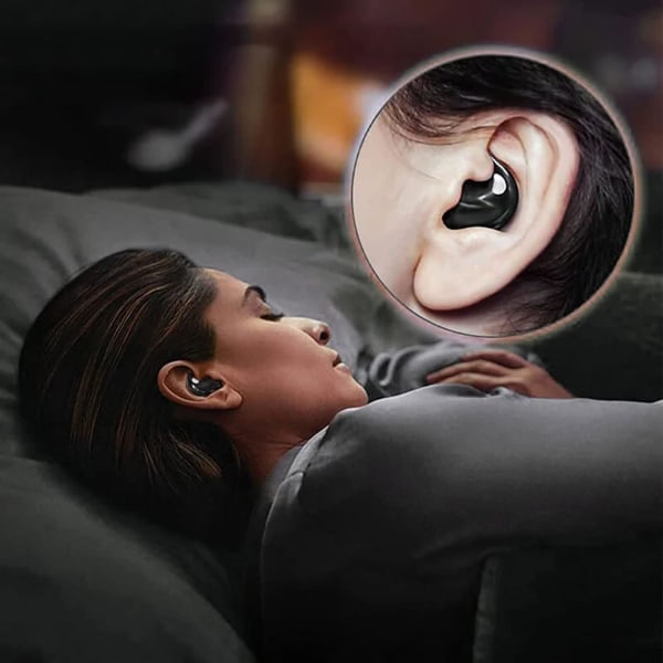 Invisible Sleep Wireless Earphone IPX5 Vattentät, True Wireless Earbuds Sense-Free att bära Bluetooth 5.3 Headphones Touch Control, med trådlös Chaufför Vit
